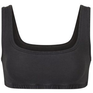 NWT SKIMS OUTDOOR BASICS WIDE NECK BRALETTE - M ASH